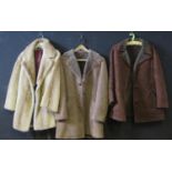 Two Sheepskin Coats and faux fur coat