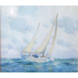 Mark Myers (American b. 1945), Yacht Under Sail, watercolour, 29.5x26cm, framed