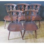 A Set of Six Dark Ercol Dining Chairs