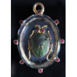 A Victorian Costume Beetle Pendant, 45mm drop