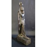 A Carved Reconstituted Stone Ancient Egyptian Style Pharaoh Figure, 53cm