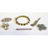 A Selection of Costume Jewellery including Vauxhall glass