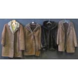 Two Sheepskin Coats, one faux sheepskin and faux fur coat