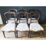 A Set of Six Victorian Oak Balloon Back Chairs