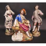 A Pair of 19th Century Continental Porcelain Figurines (24cm). Two fingers missing. One other