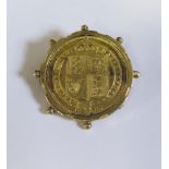 A Victorian Silver Gilt Shilling Revolving Coin Brooch