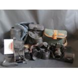 Various Aftermarket Camera Lenses, Contax 35mm camera and three lenses