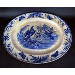 A Victorian CYPRUS Blue and White Charger, 40cm