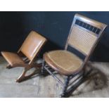 An Edwardian Rocking Chair (78cm high) and gout stool