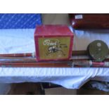A Martin James Fishing Rod, one other with STRIKE RIGHT TILEDO reel and boxed Point Model No. 770