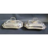 A Pair of Silver Plated Entree Dishes with covers