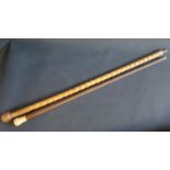 A Victorian Ivory Top Malacca Walking Cane (85cm) and one other