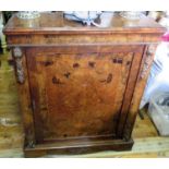 A Good Victorian Burr Walnut and Marquetry Inlaid Pier Cabinet with ormolu mounts, the quarter