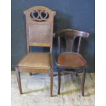 A Carved Oak Side Chair and one other