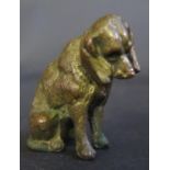 A Cast Bronze Dog, 4cm high