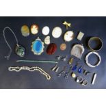 A Selection of Costume Jewellery including shell cameos