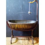 An Empire Period Rosewood Cradle in country house condition, 125cm long