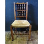 A Rush Seated Ladder Back Chair