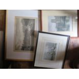 A Selection of Prints including Rowland Hilder 'Early Morning Shadows'. University of Cambridge