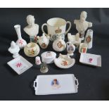 A Goss Edward VII Royal Commemorative Mug, Arcadian George V and Queen Mary Busts and other