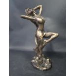 A Leonardo Bronzed Erotic Sculpture, 30cm tall