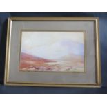 Baragwanath King, Moorland scene, watercolour, 44x27cm, framed & glazed
