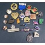 A Selection of Enamel and other Badges including Young Trawlers Union and military