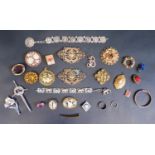 A Selection of Costume Jewellery including brooches