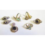 A Selection of Silver Gilt Jewellery and costume ring