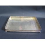 An Electroplated Silver Galleried Tray, 31x20cm