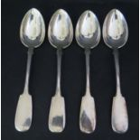 A Set of Four Russian .84 Silver Desert Spoons, 190g