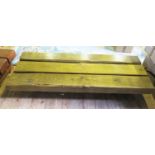 A Heavy Pine 'Sleeper' Low Table, 184(l)x70(d)x35(h)cm