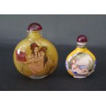 An Enamel Snuff Bottle decorated with nude and glass snuff