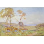 J. Howarth (19th century British), Country scene towards the sea, watercolour, 51.5x35cm, unframed