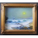 James Whitehand 96, Shipwreck, oil on canvas, 50x39cm, framed