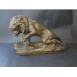 A Painted Plaster Lion. A/F