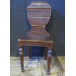 A Victorian Carved Oak Hall Chair