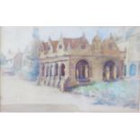19th Century English School, Market Hall, Chipping Camden, watercolour, indistinct signature