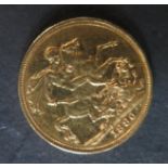 An 1880 Gold Sovereign Victoria Young Head St George Melbourne Mint