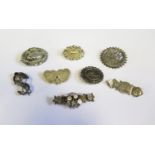 Eight Victorian and later Silver Brooches