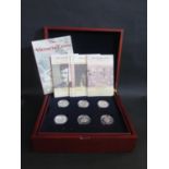 A Cased Royal Mint THE VICTORIA CROSS Guernsey £5 Silver Proof 18 Coin Set, with COA and book by