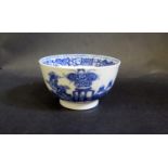 An 18th century Chinese Blue and White Porcelain Tea Bowl. Hairline to rim