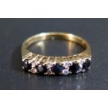 A 9ct Gold, Sapphire and Diamond Ring, size M, 2.2g