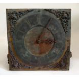 An Early Unsigned 11" Brass Longcase Clock Dial and movement and another 12". Both A/F