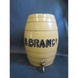 A Large Stoneware BRANDY Barrel, 41cm.