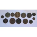 A Collection of Tokens including Chronobane 1789 half penny, Peace & Plenty 1793 half penny,