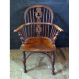 A 19th Century Elm and Yew Windsor Chair