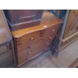 A Modern Pine Chest of Drawers, 84(w)x78(h)x45(d)cm and headboard