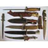 A Collection of Sheath Knives including WWII German (A/F) etc.