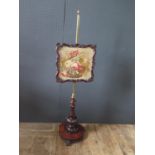 A Victorian Rosewood Pole Screen